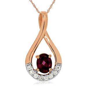 RHODOLITE & DIAMOND PENDANT