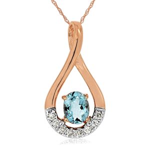 AQUAMARINE & DIAMOND PENDANT