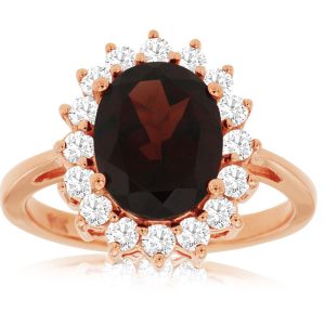 GARNET & DIAMOND RING