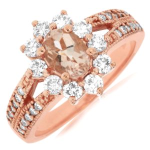 MORGANITE & DIAMOND RING