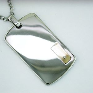 STAINLESS STEEL & 14K PENDANT
