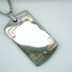 STAINLESS STEEL & 14K PENDANT