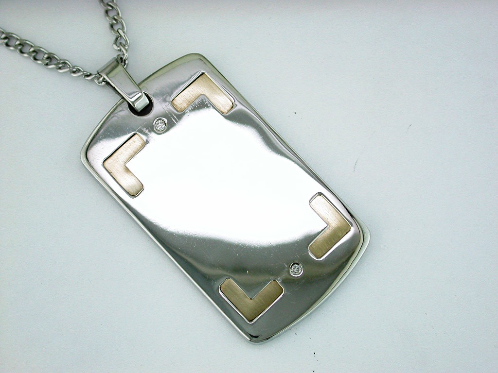STAINLESS STEEL & 14K PENDANT