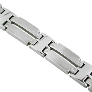 STAINLESS STEEL & DIA BRACELET