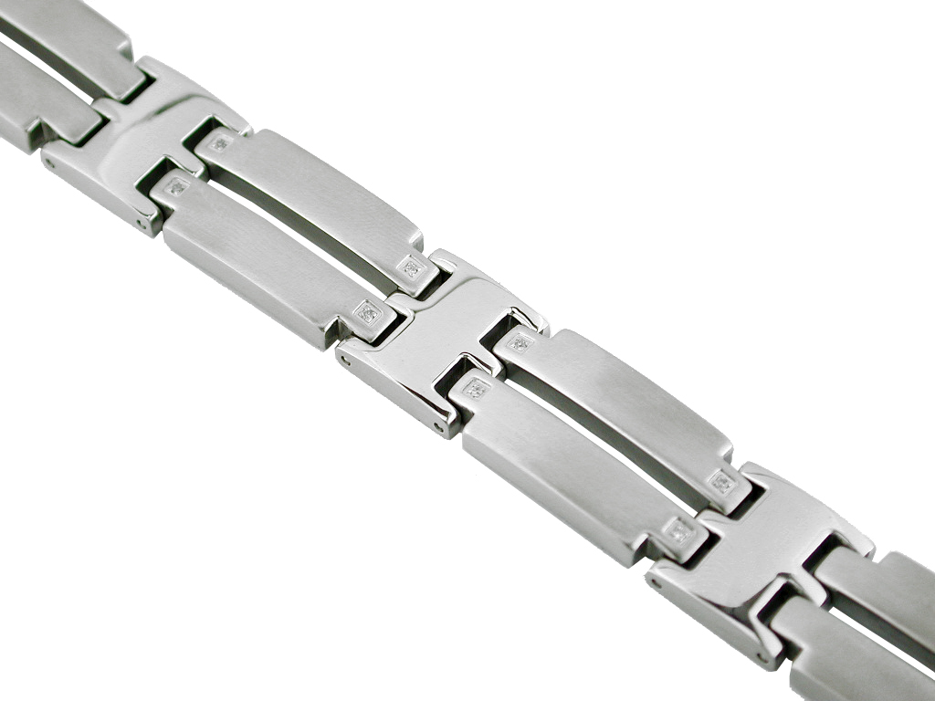 STAINLESS STEEL & DIA BRACELET