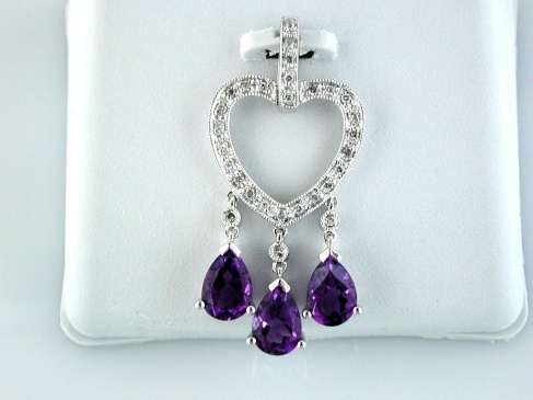 AMETHYST & DIAMOND PENDANT