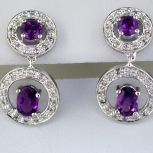 AMETHYST & DIAMOND EARRING