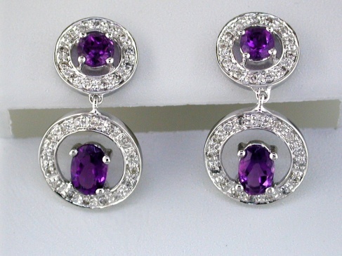 AMETHYST & DIAMOND EARRING