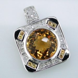 CITRINE & DIAMOND PENDANT