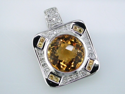 CITRINE & DIAMOND PENDANT