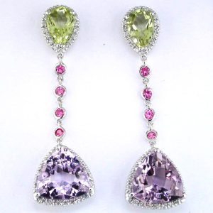 AMETHYST & DIAMOND EARRING