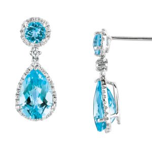 BLUE TOPAZ & DIAMOND EARRING