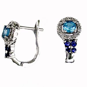 DIA’ BLUE TOPAZ & ‘SP’ EARRING