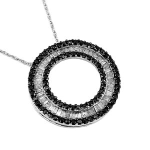 BLACK DIA & DIA CIRCLE PENDANT