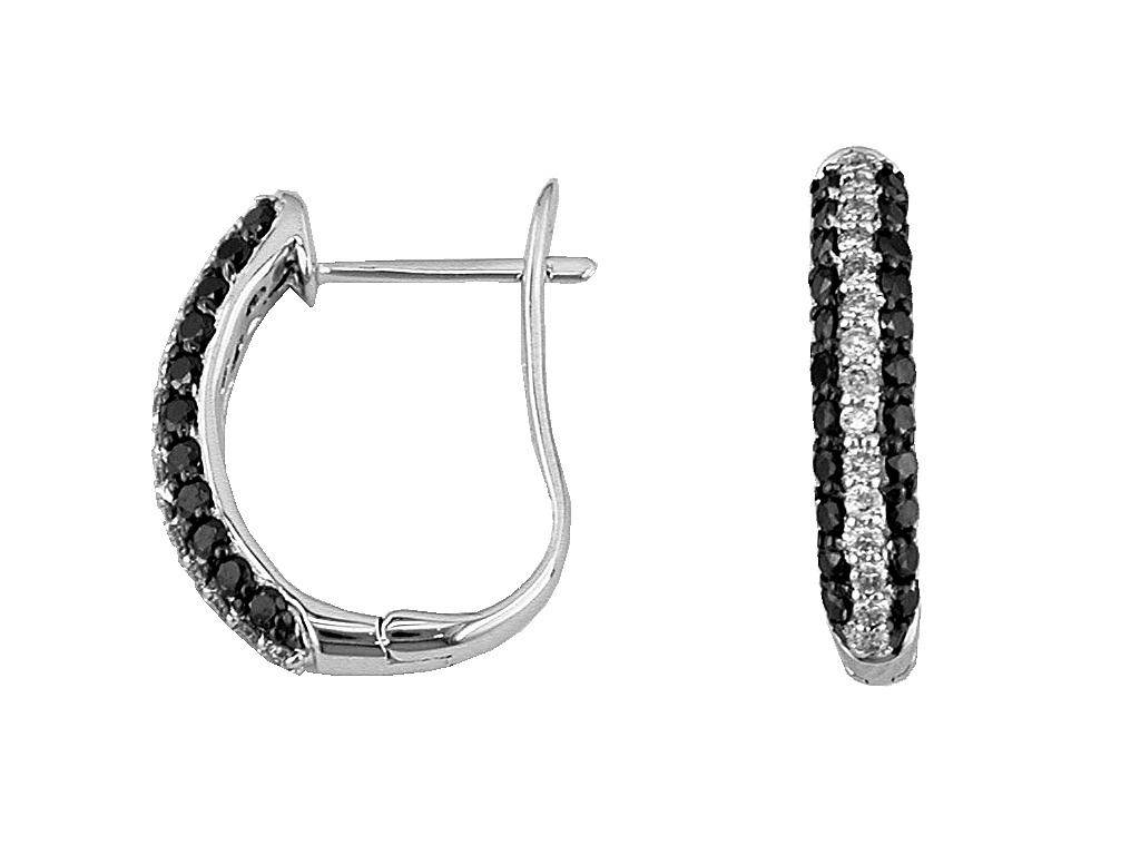 BLACK DIAMOND & DIA EARRING