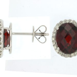 GARNET & DIAMOND EARRING