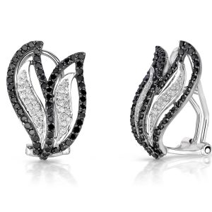 DIAMOND &BLACK DIAMOND EARRING