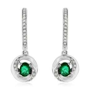 EMERALD & DIAMOND EARRING