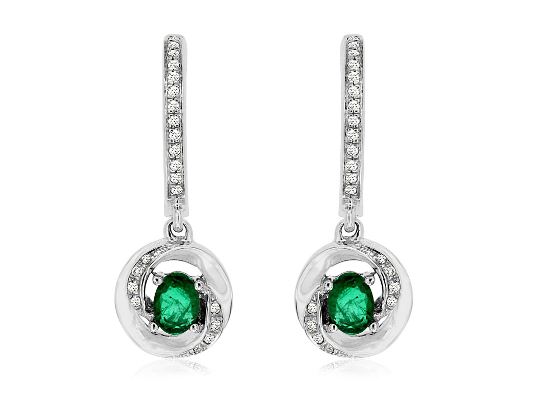 EMERALD & DIAMOND EARRING