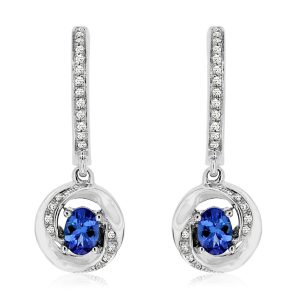 TANZANITE & DIAMOND EARRING