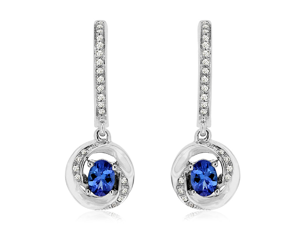 TANZANITE & DIAMOND EARRING