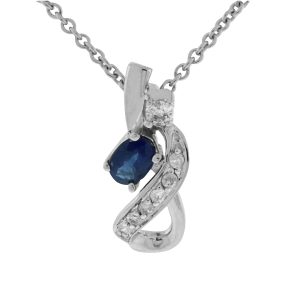 SAPPHIRE & DIAMOND PENDANT