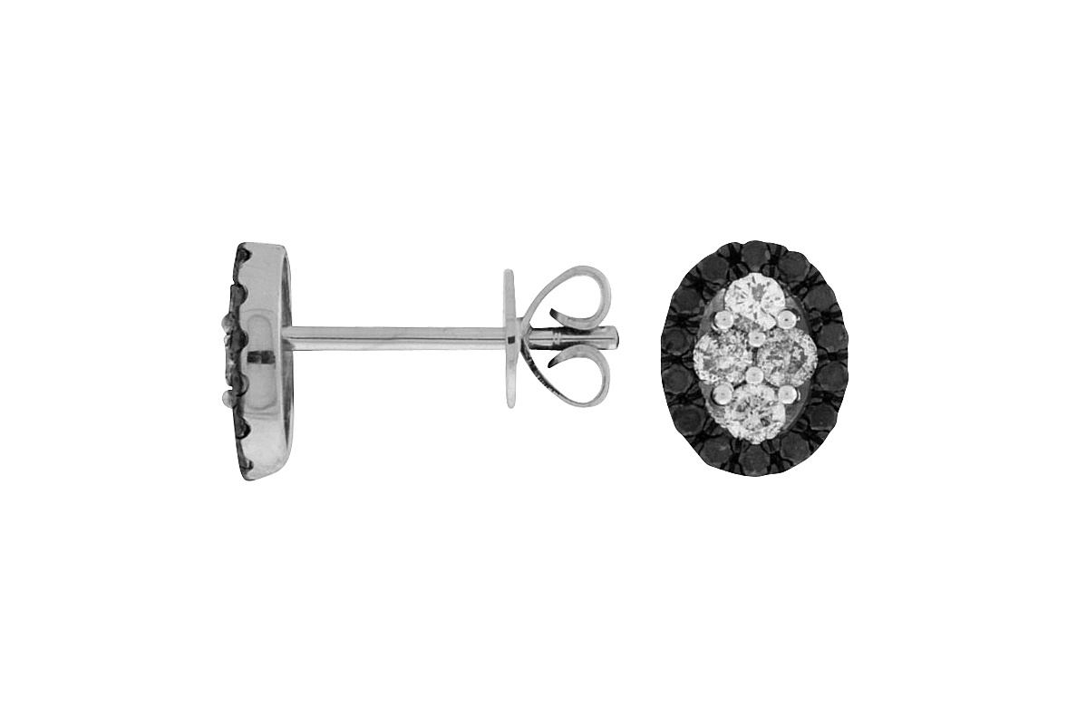 DIAMOND &BLACK DIAMOND EARRING