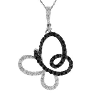 BLACK DIA & DIA BUTTERFLY PEND