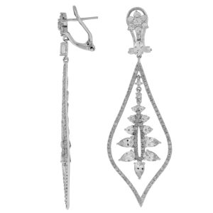 DIA & WHITE SAPPHIRE EARRING