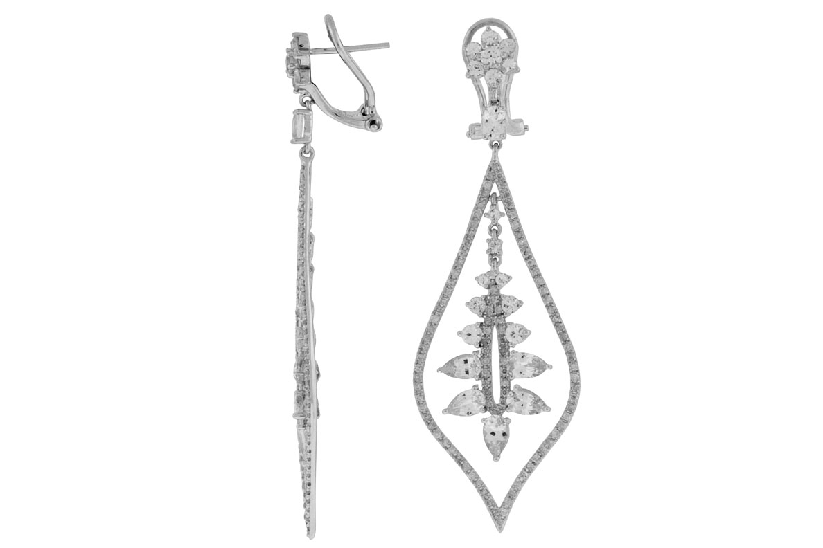DIA & WHITE SAPPHIRE EARRING