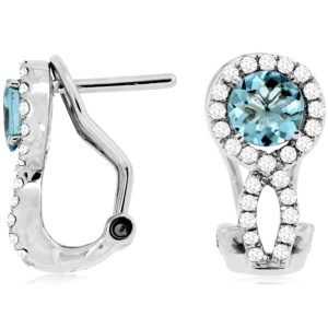 AQUAMARINE & DIAMOND EARRING
