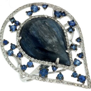 DIAMOND& SAPPHIRE&KYNAITE RING