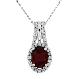 RHODOLITE & DIAMOND PENDANT