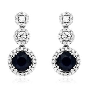 SAPPHIRE & DIAMOND EARRING