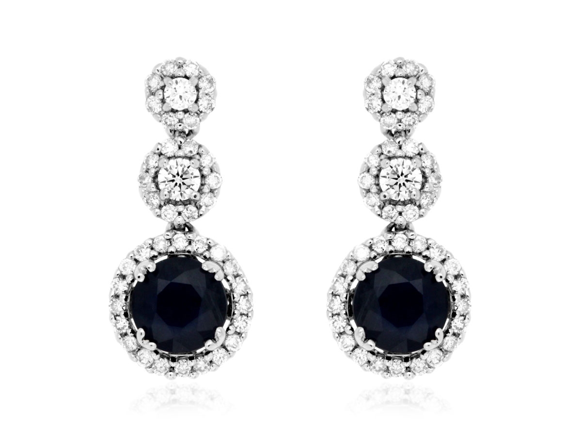 SAPPHIRE & DIAMOND EARRING