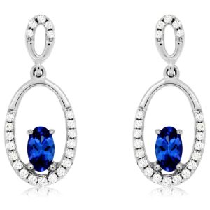 TANZANITE & DIAMOND EARRING