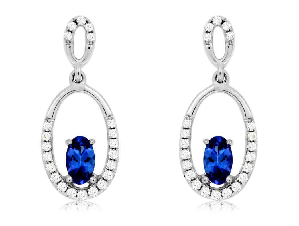TANZANITE & DIAMOND EARRING