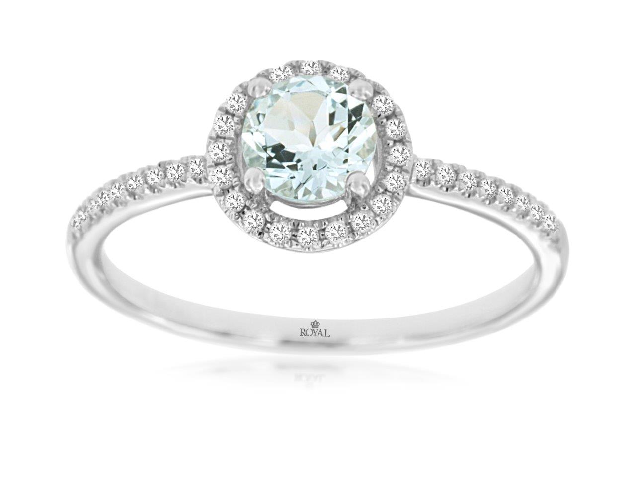 AQUAMARINE & DIAMOND RING