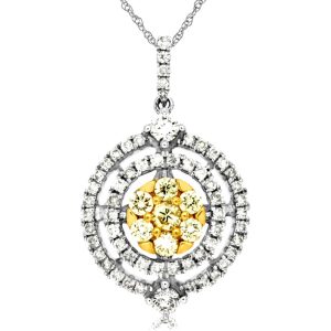 YELLOW DIA & DIAMOND PENDANT