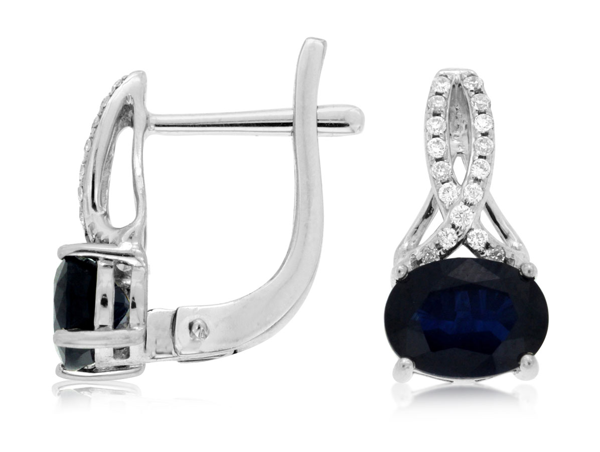 SAPPHIRE & DIAMOND EARRING