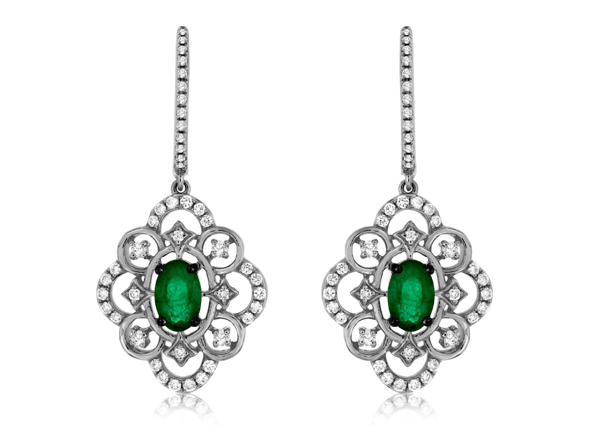 EMERALD & DIAMOND EARRING
