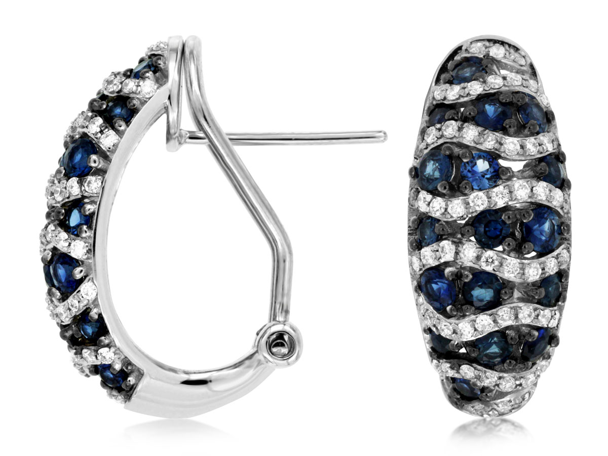 SAPPHIRE & DIAMOND EARRING