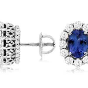 TANZANITE & DIAMOND EARRING