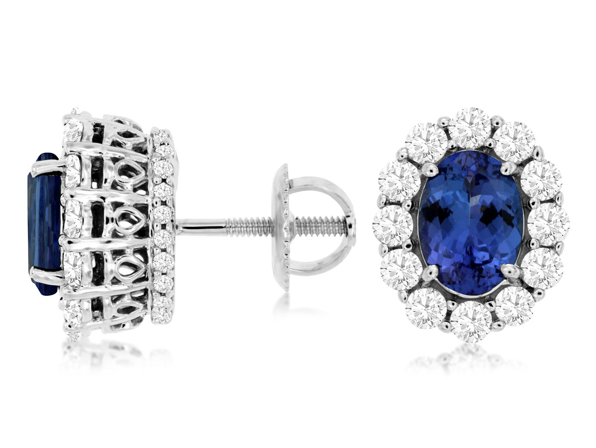 TANZANITE & DIAMOND EARRING