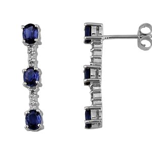 SAPPHIRE & DIAMOND EARRING