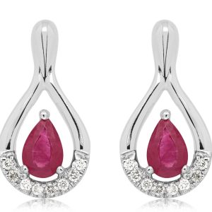 RUBY & DIAMOND EARRING