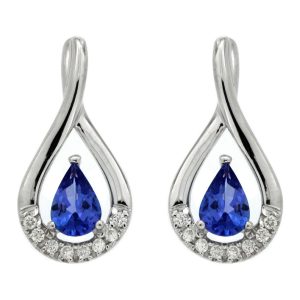 TANZANITE & DIAMOND EARRING