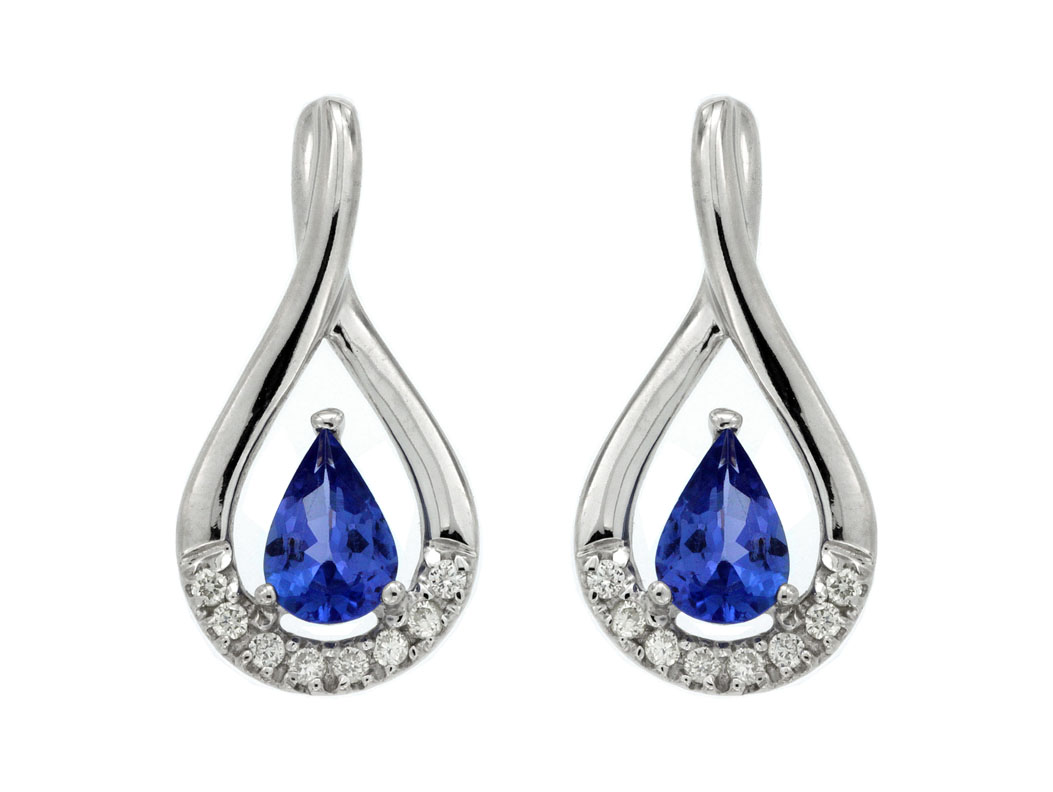 TANZANITE & DIAMOND EARRING