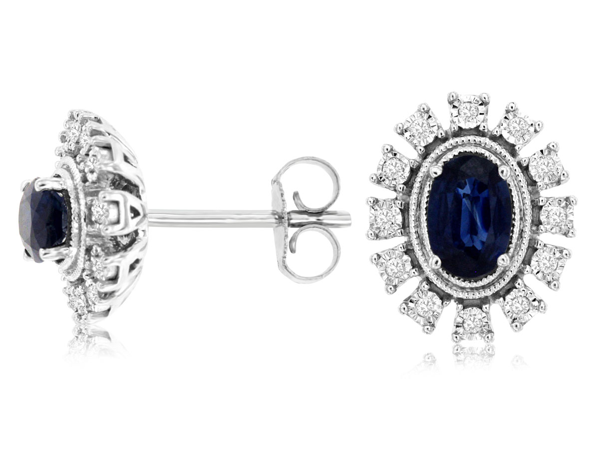 SAPPHIRE & DIAMOND EARRING