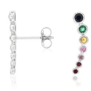 MIXED COLOR SAPPHIRE EARRING